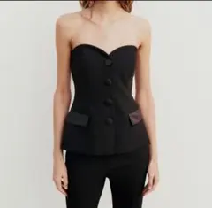 極美品　ZARA♡ビスチェ ジレ ベスト ベアトップ　ザラのサムネイル