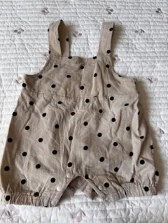 ベージュ　水玉　サロペット 80㎝
