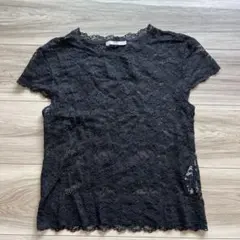ZARA レースtシャツ　ブラック　黒のサムネイル