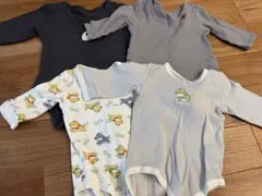 西松屋 80サイズ 長袖ロンパース肌着 4点セット