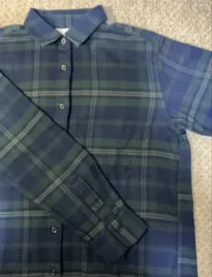 【無印良品】フランネル チェック柄 長袖シャツ コットン レギュラーカラー M