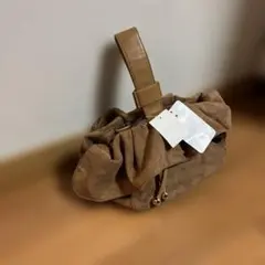 MERCURY DUO ブラウン スエード フリル ハンドバッグ