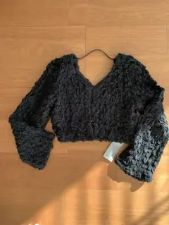 新品moussyブラックフリルカーディガン サイズ2