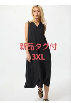 新品タグ付き　ウルトラストレッチVネックワンピース/ノースリーブ 3XL
