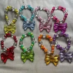カラフルリボン型ブレスレットセット８種類✖️10セット合計80個