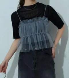 COLONY 2139 半袖ラメシアーニットプルオーバー　カットソー Tシャツのサムネイル