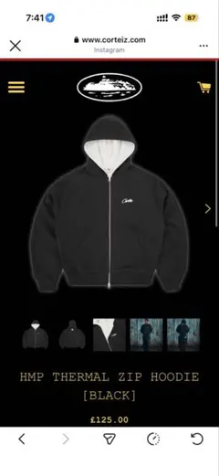 Corteiz HMP THERMAL ZIP HOODIE Black