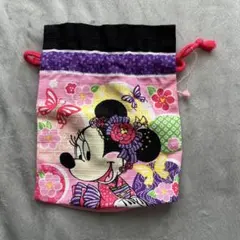 ミニーマウス 巾着　着物柄