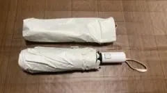 ベージュ 折りたたみ傘 晴雨兼用 中型