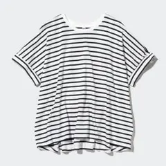 UNIQLO コットンオーバーサイズボーダーT 半袖 XLのサムネイル