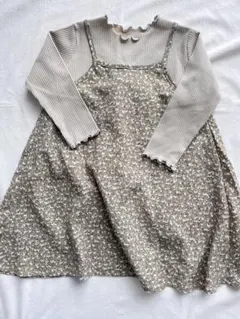 アプレレクール　お花キャミ型ドッキングワンピース　重ね着風　ワンピース　花柄