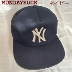 MONDAY SUCK キャップ ネイビー マンデーサック 6パネル スナップバック キャップ ネイビー メンズ