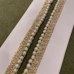 重ね衿　パール　金レース　成人式　振袖　卒業式　袴　伊達襟　重ね襟　襟飾り