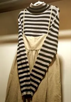 ボーダータートルネック　キャミワンピース　セット売り