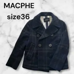 MACPHEE マカフィー ピーコート Pコート コート チェック柄 36