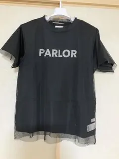 Linoluce PARLOR ロゴ 半袖Tシャツ ブラック M しまむらのサムネイル
