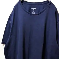 グッディーロウ 無地 Tシャツ ネイビー 紺色 XL 古着