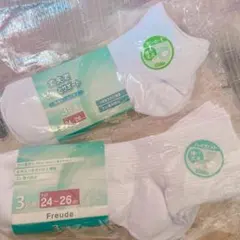 新品未使用 白ソックス 靴下 スニーカー ハイカット 24～26cm 6足セット