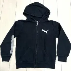 【used】キッズ PUMA プーマ 裏起毛 ジップパーカー130cm ブラック