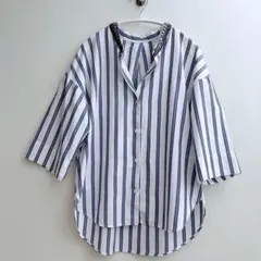 ANAYI トーマスメイソン 半袖ブラウス フリル　極美品　ストライプ　D344 ANAYI トーマスメイソン 半袖ブラウス フリル 極美品 ストライプ D344
