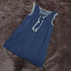 BeBe デニムブルー ノースリーブワンピース 110cm