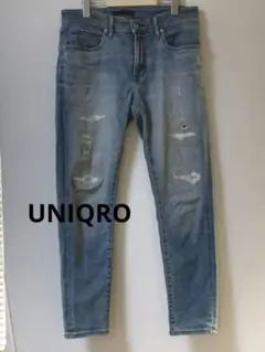 UNIQLO ダメージ加工 スキニーデニム ライトブルー