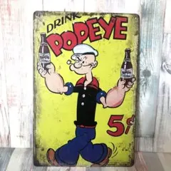 ブリキ看板☆ポパイ POPEYE DRINK 347