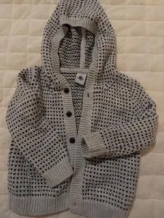 プチバトー フード付きニットカーディガン 18m81cm