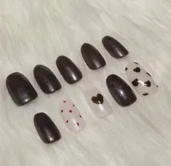 ダークブラウン ネイルチップ 10個セット
