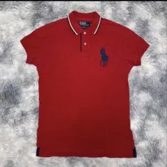 Polo by Ralph Lauren 赤M カスタムフィット 半袖ポロシャツ