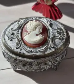 【アンティーク】 カメオ ジュエリーボックス アクセサリーケース小物入れ　訳あり