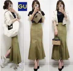 め*る様 GU ステッチマーメイドロングスカート　S