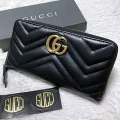 ♡美品♡GUCCI グッチ ラウンド 長財布 GGマーモント キルティング ロゴ