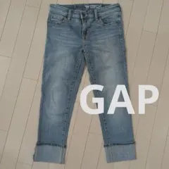 GAP ストレートデニム　ロールアップ裾　ライトブルーのサムネイル