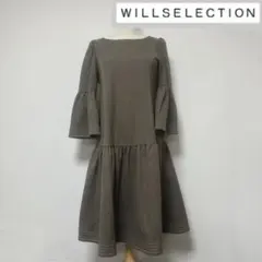 ウィルセレクション　七分袖ベルスリーブワンピース