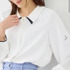 【新品未使用】配色ダブルカラーブラウス