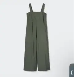 UNIQLO リネン　サロペット　ユニクロ　オリーブ　S