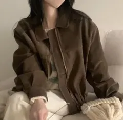 nugu スエードカラーMA-1ジャケット モカ