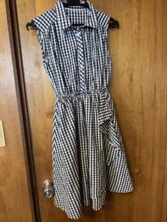 トッコクローゼットノースリーブシャツワンピース ギンガムチェック　ビジュー