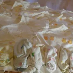 新生児肌着6枚セット　ミトン6組付き