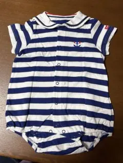 ミキハウス　ストライプ セーラー襟 ベビー服