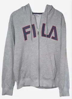 FILA フィラ ジップアップ パーカー グレー M ビッグロゴ 裏起毛のサムネイル