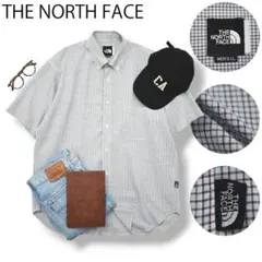 【美品】 ノースフェイス 半袖 ボタンダウンシャツ LL マルチ チェック柄