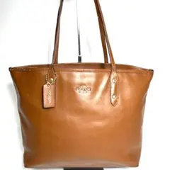0197 COACH トートバッグ レザー ブラウン 大容量