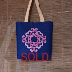 ウィルタ(アイヌ)刺繍 ミニトートバッグ①