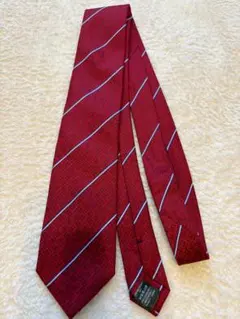 極美品 dunhill ダンヒル ネクタイ ワインレッド dロゴ ストライプ