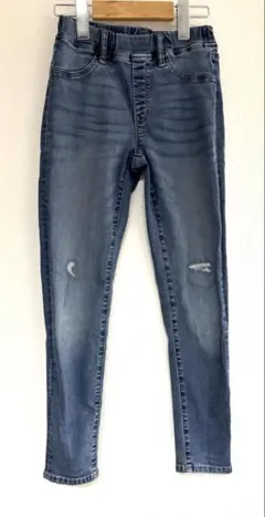 UNIQLO キッズデニム 140サイズ ブルー スキニーダメージパンツ