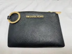 美品 MICHAEL KORSキーリング付きカードケース　コインケース ブラック