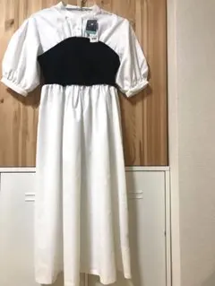 最終SALE✩.*˚新品タグ付き パフスリーブ ロングワンピース L