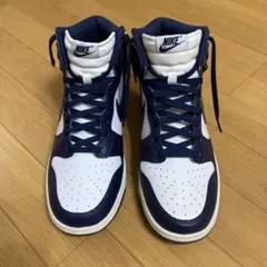 【ほぼ新品未使用】Nike Dunk HighRetroネイビーホワイト28cm